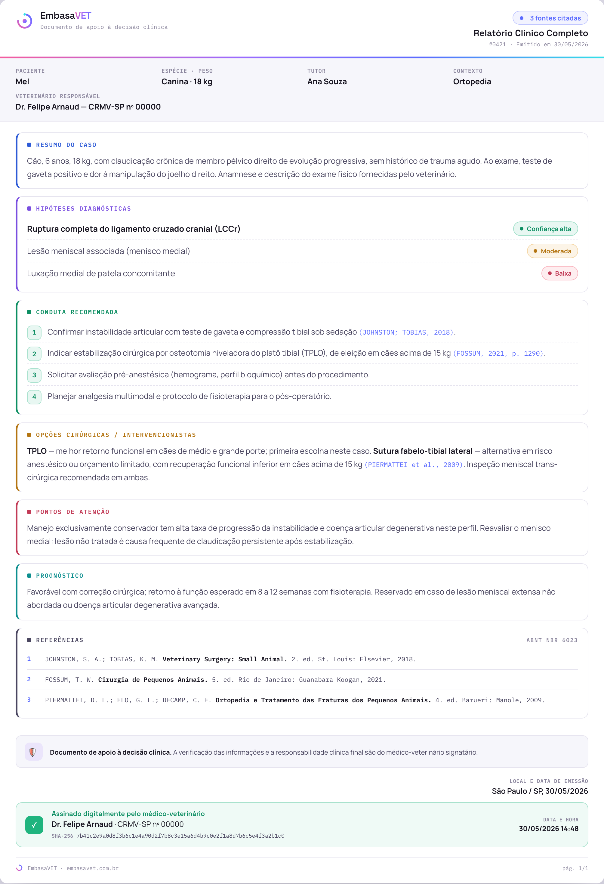 Relatório clínico completo